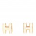 Rose Gold Lacquered Mini Pop H Earrings White