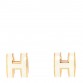 Rose Gold Lacquered Mini Pop H Earrings White