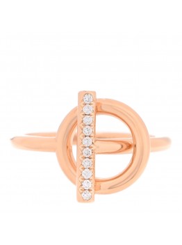 18K Rose Gold Diamond PM Echappee Ring 53 6.5