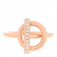18K Rose Gold Diamond PM Echappee Ring 53 6.5
