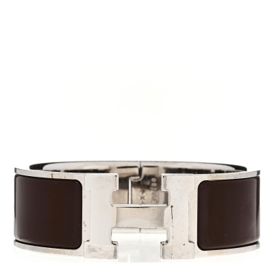 Enamel Wide Clic Clac H Bracelet GM Cachou