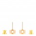 Gold Lacquered Mini Pop H Earrings Rose Dragee