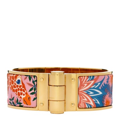 Enamel Printed The Three Graces Print Wide Hinged Bracelet L Tropique