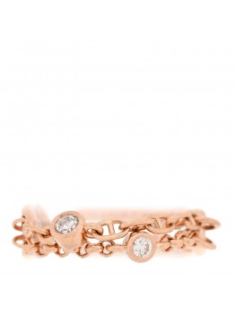 18K Rose Gold Diamond PM Chaine d'Ancre Chaos Ring 52 6