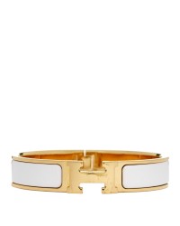 Enamel Narrow Clic Clac H Bracelet GM White