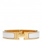 Enamel Narrow Clic Clac H Bracelet GM White