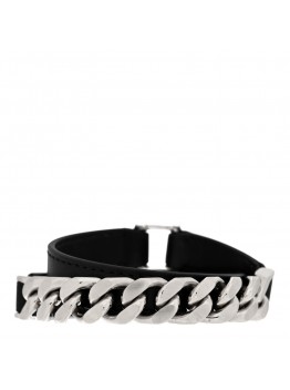 Tadelakt Palladium Mens Camden Double Tour Chain Bracelet T4 Black