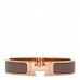Enamel Narrow Clic Clac H Bracelet PM Marron Glace