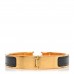 Enamel Narrow Clic Clac H Bracelet GM Black