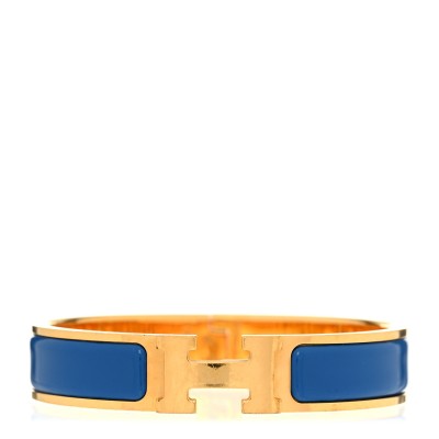 Narrow Enamel Clic Clac H Bracelet PM Bleu Electrique