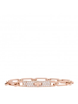 18K Rose Gold Diamond Pave PM Kelly Chaine Bracelet ST