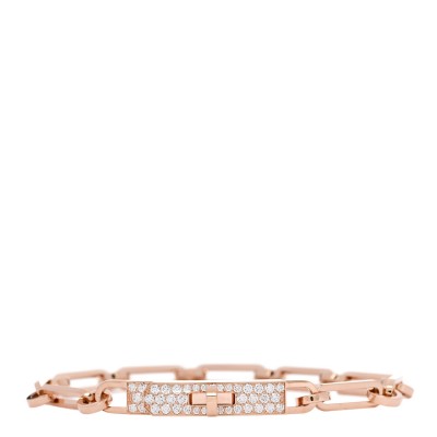 18K Rose Gold Diamond Pave PM Kelly Chaine Bracelet ST