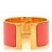 Enamel Extra Wide Clic Clac H Bracelet GM Rouge Corail