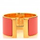 Enamel Extra Wide Clic Clac H Bracelet GM Rouge Corail