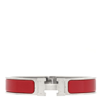 Enamel Narrow Clic Clac H Bracelet GM Rouge Vif