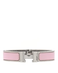 Enamel Narrow Clic Clac H Bracelet PM Sugar Pink