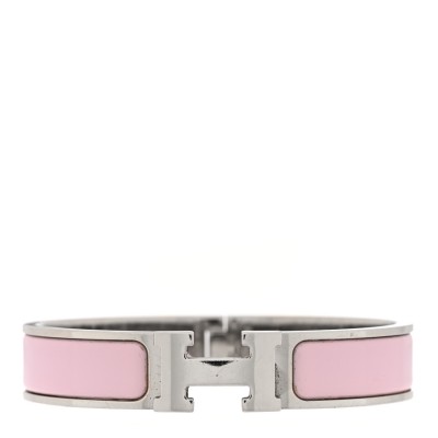 Enamel Narrow Clic Clac H Bracelet PM Sugar Pink