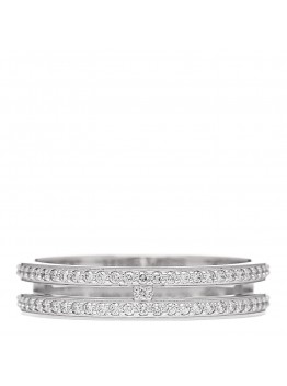 18K White Gold Diamond Ariane Wedding Band Ring 51 5.75