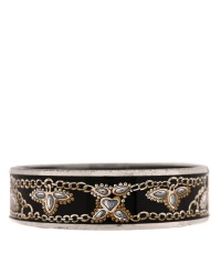 Enamel Printed Wide Bracelet Black
