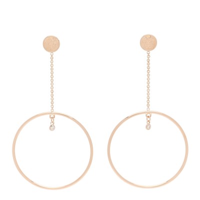 18K Rose Gold Diamond Ex-Libris Earrings