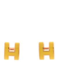 Rose Gold Lacquered Mini Pop H Earrings New Jaune De Naples
