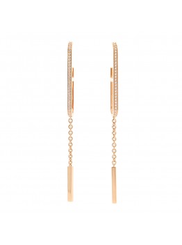 18K Rose Gold Diamond Ever Chaine D'Ancre Earrings
