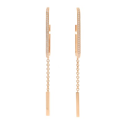 18K Rose Gold Diamond Ever Chaine D'Ancre Earrings