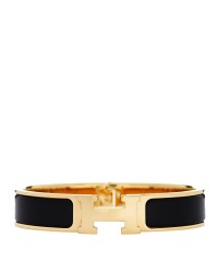 Enamel Narrow Clic Clac H Bracelet PM Black