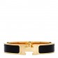 Enamel Narrow Clic Clac H Bracelet PM Black