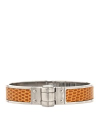 Lizard Charniere Cuir Narrow Hinged Bracelet S Sesame