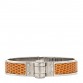 Lizard Charniere Cuir Narrow Hinged Bracelet S Sesame