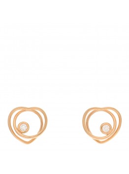 18K Rose Gold Diamond TPM Vertige Coeur Earrings