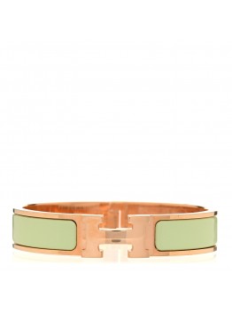 Enamel Narrow Clic Clac H Bracelet PM Vert Amande