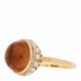 18K Yellow Gold Diamond Orange Tourmaline Freshwater Cultured Pearl One of a Kind Ring 53 6.5