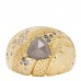 18K Yellow Gold Grey Diamond Lahar Dome Ring 54 7