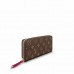 L Monogram Canvas Clemence Wallet M60742 Fuchsia