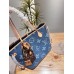 Louis new arrival denim neverfull tote bag size; 33 * 29 cm