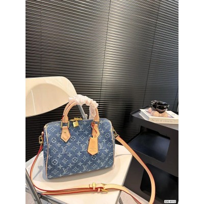 Louis new arrival speedy 25 denim bag size: 25 * 19  cm
