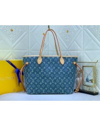 Louis neverfull denim new arrival size : 32*29*17 cm