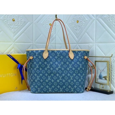 Louis neverfull denim new arrival size : 32*29*17 cm