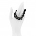 Suede Metal Chain Bracelet Black