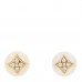 18K Yellow Gold Diamond White Agate Color Blossom BB Star Stud Earrings