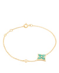 18K Yellow Gold Diamond Amazonite Color Blossom BB Star Bracelet