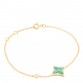 18K Yellow Gold Diamond Amazonite Color Blossom BB Star Bracelet