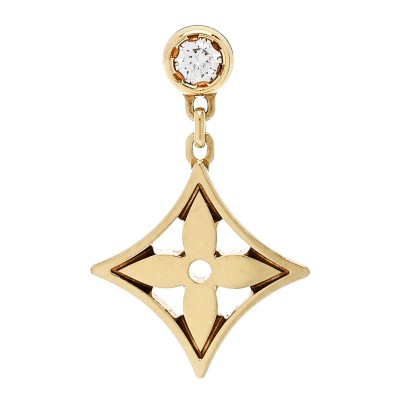 18K Yellow Gold Diamond Idylle Blossom Single Stud Earring