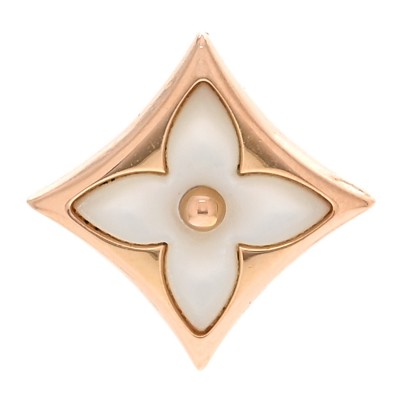 18K Pink Gold Mother of Pearl Color Blossom Star Stud Earring