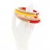Lacquer Wood Crystal Bangle Bracelet Set of 4 Yellow Red