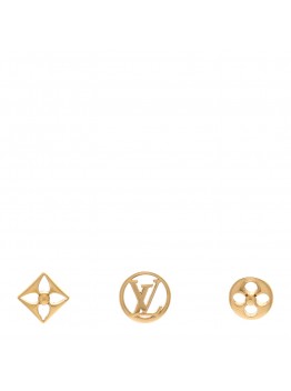 Metal Crazy In Lock Earrings Set Gold