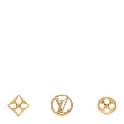Metal Crazy In Lock Earrings Set Gold