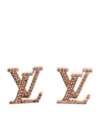 Metal Crystal LV Iconic Earrings Blush
